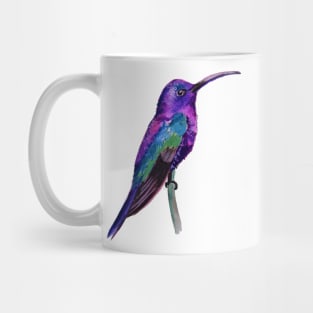 Violet Saberwing Hummingbird Watercolor Painting Mug